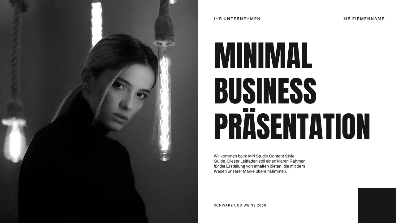 Schwarz-weiße Minimal Business-Strategie