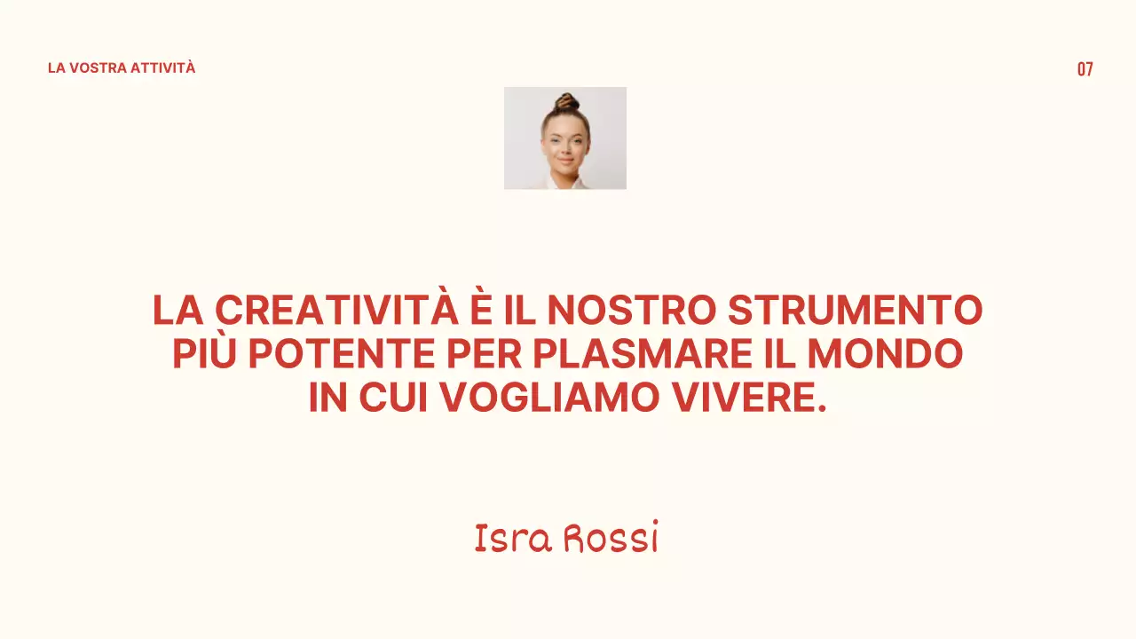 Presentazione del profilo aziendale minimale in rosso e beige