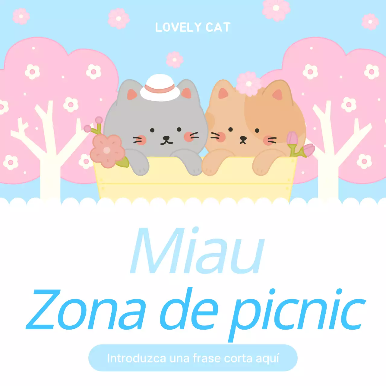 Simpático bloc de notas gatuno en azul claro y rosa