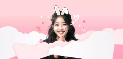 Celebrity merchandise met meisjes en schattige illustraties en verlopen achtergronden