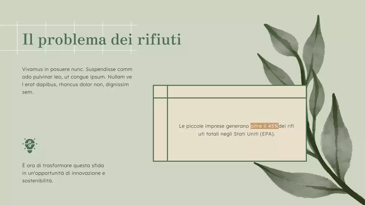 Green Natural Business Strategia innovativa di riciclaggio