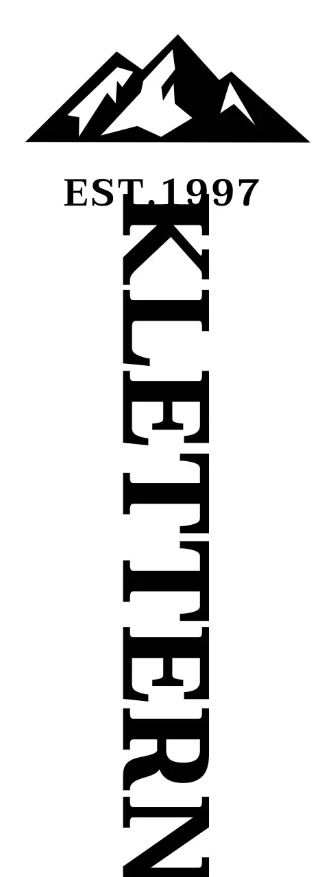 Vintage-inspirierter Kletterclub mit Berg-Illustrationen und Serifen-Schriften