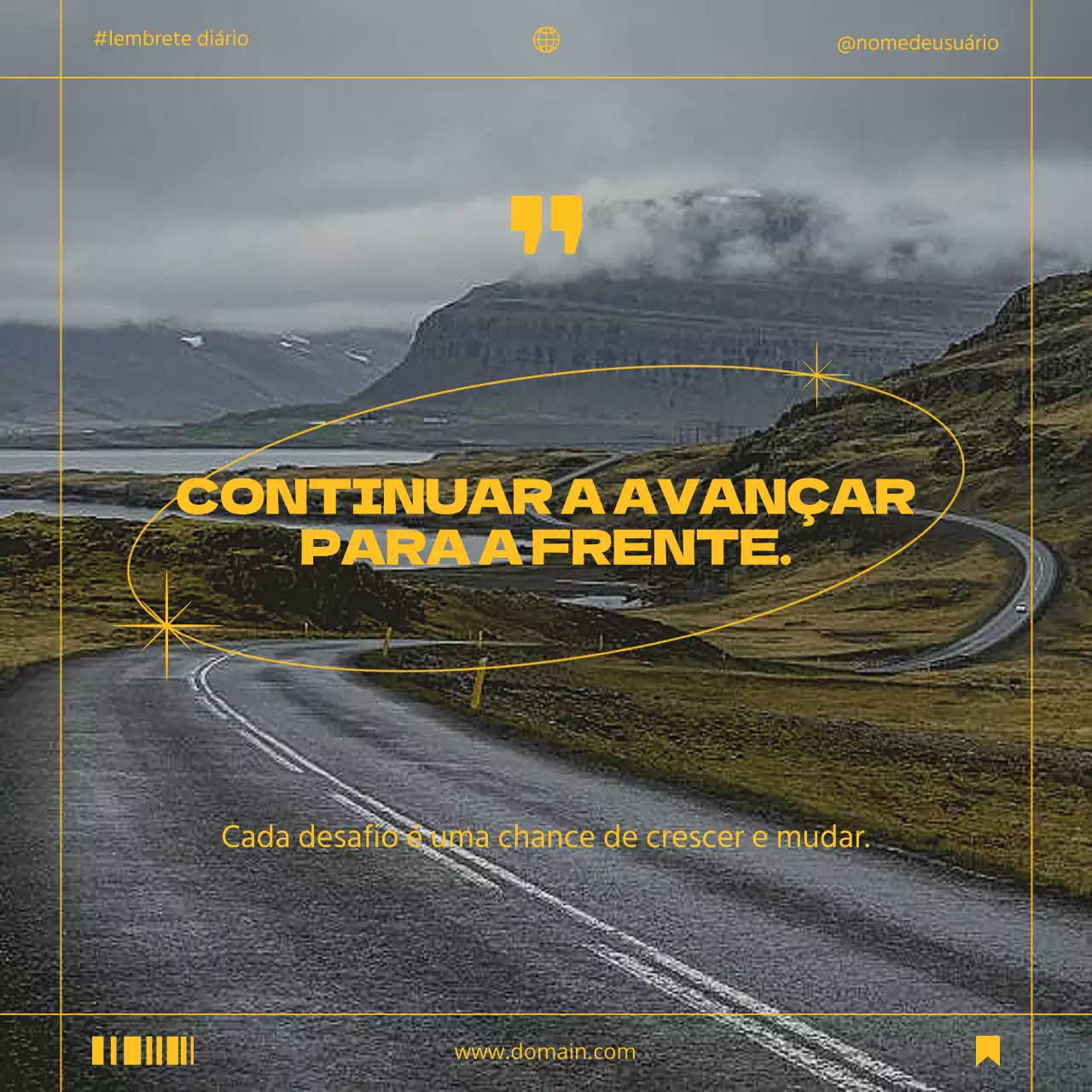 Amarelo Laranja Minimal Motivacional Saúde Mental Citação auto-crescimento