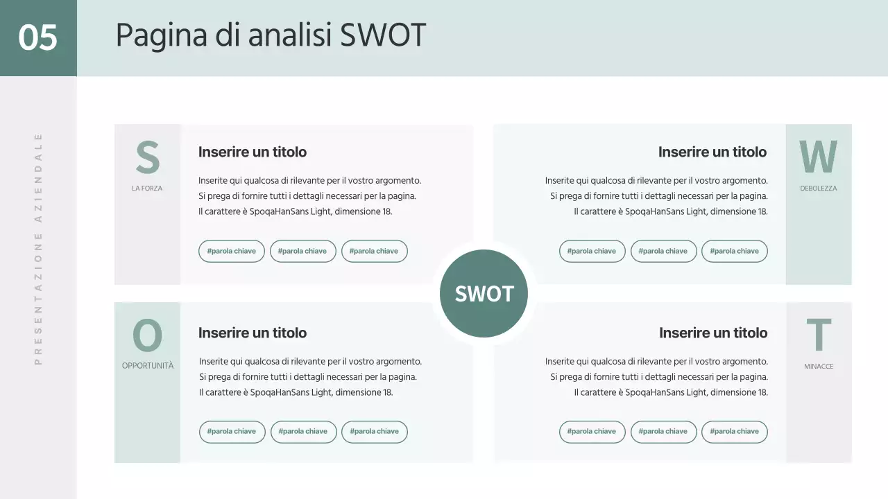 Un semplice rapporto di lavoro in verde e bianco