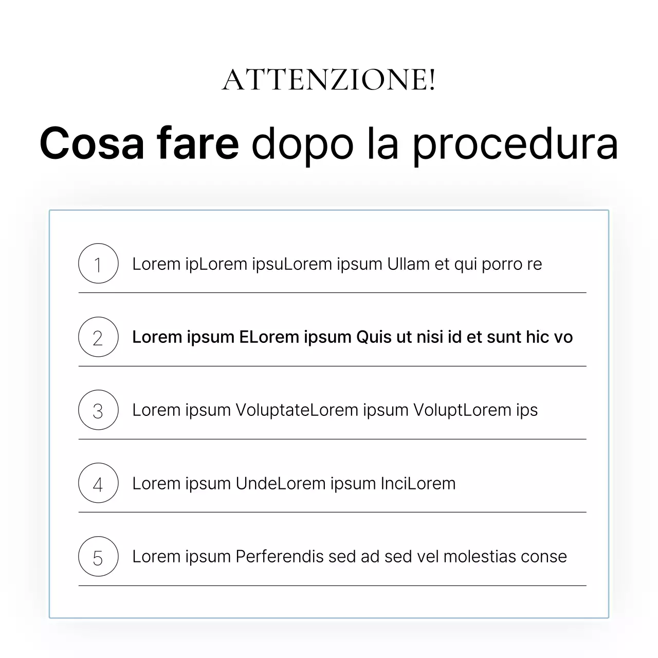 Semplice dermatologia in bianco e azzurro per promuovere la guida informativa sulle procedure dell'ospedale