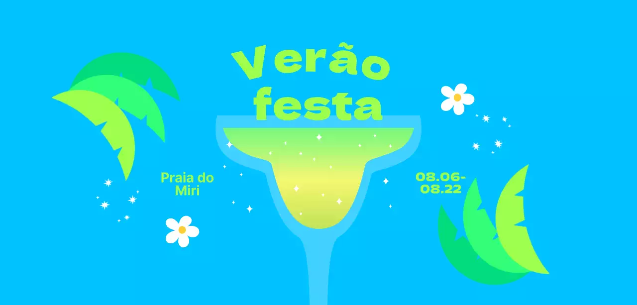 Um festival de verão fresco e refrescante com palmeiras e flores