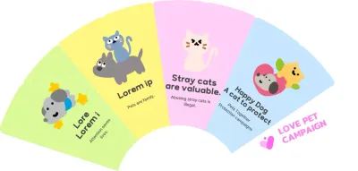 Pet advocacy campaigns with animal illustrations and colorful colors