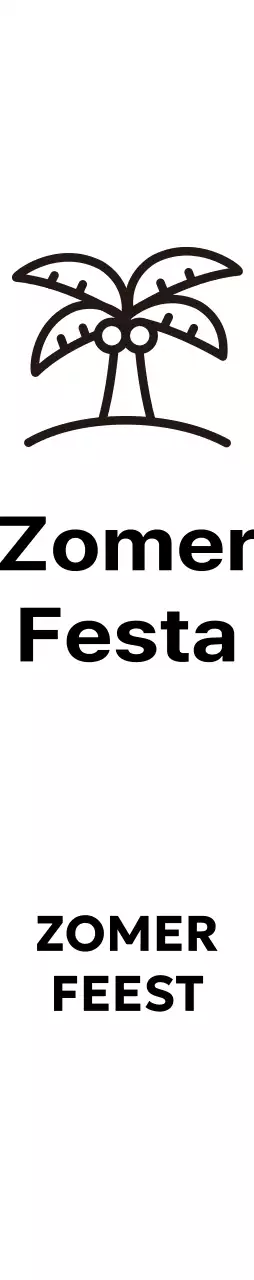 Een luchtig zomerfestival met illustraties van palmbomen