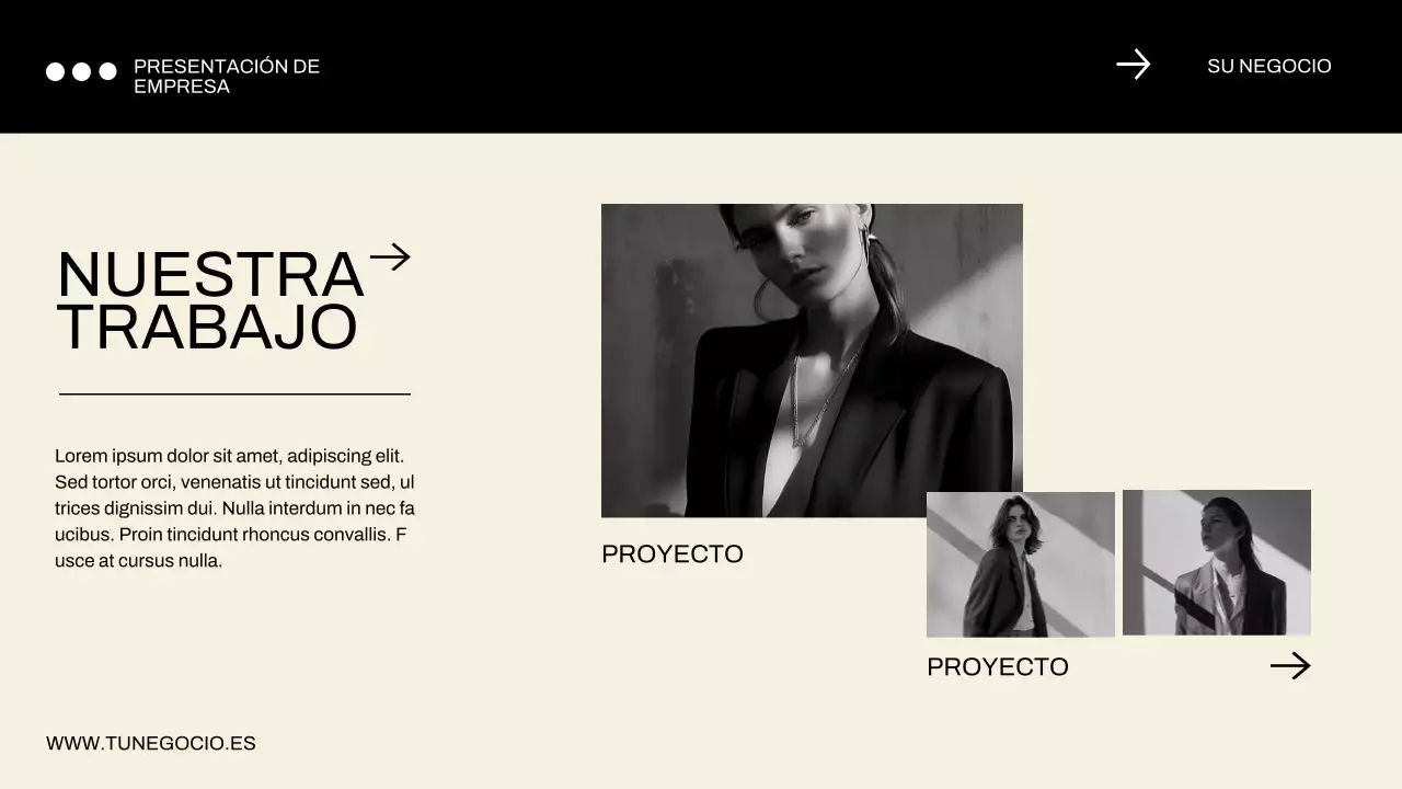 Perfil empresarial minimalista en azul y negro