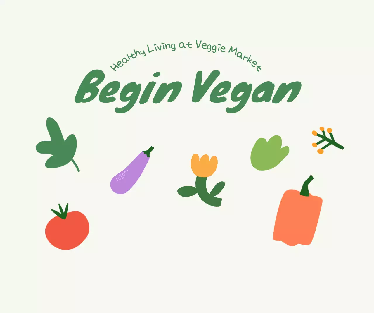 Desenho de uma feira da ladra com ilustrações de diferentes legumes