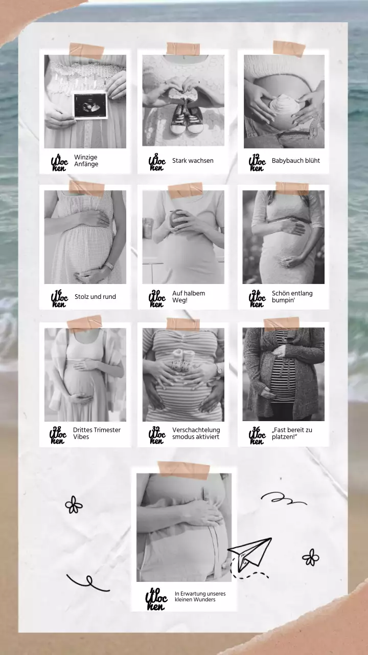 Beige und Braun Moderner Leitfaden für den Schwangerschaftsverlauf