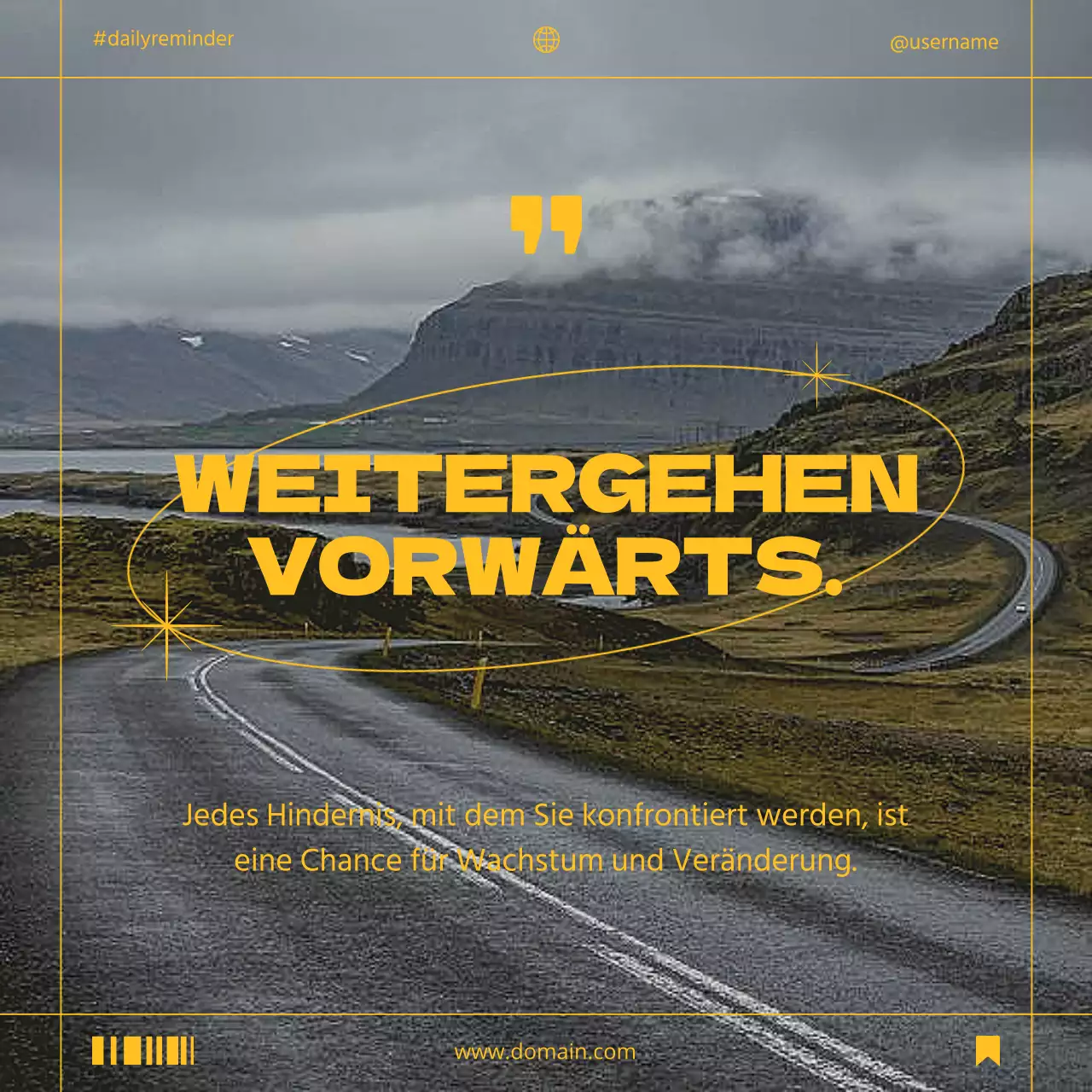 Gelb Orange Minimal Motivational Mental Health Zitat Selbst-Wachstum