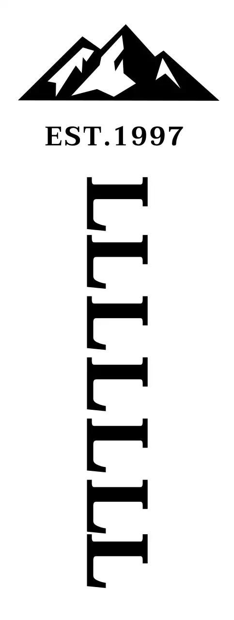 Club di arrampicata di ispirazione vintage con illustrazioni di montagna e font serif