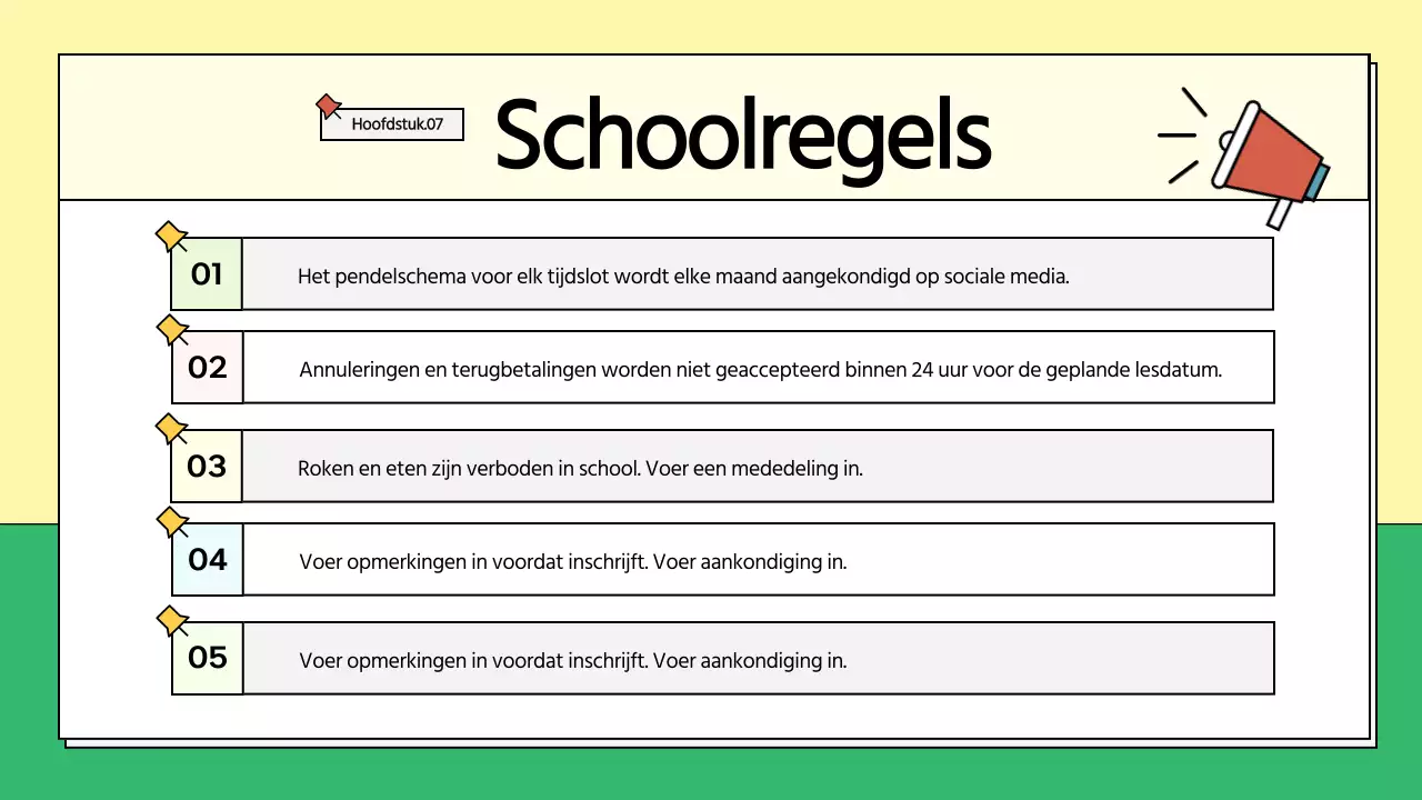 Geel en groen schoolprospectus