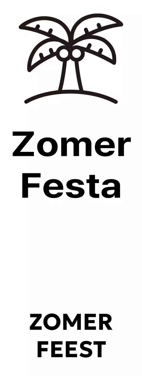 Een luchtig zomerfestival met illustraties van palmbomen