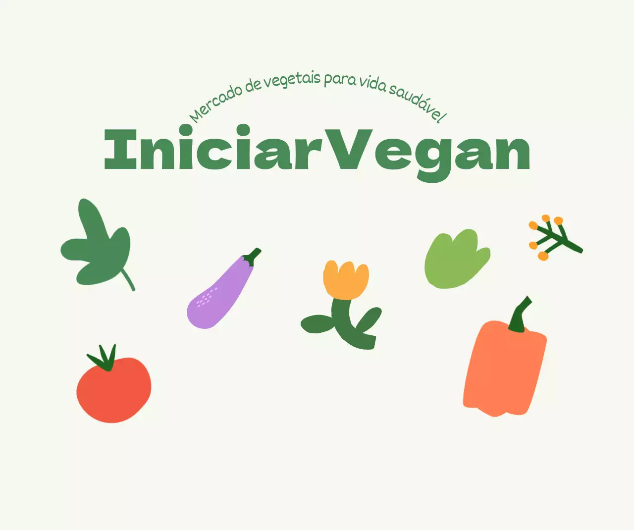 Desenho de uma feira da ladra com ilustrações de diferentes legumes