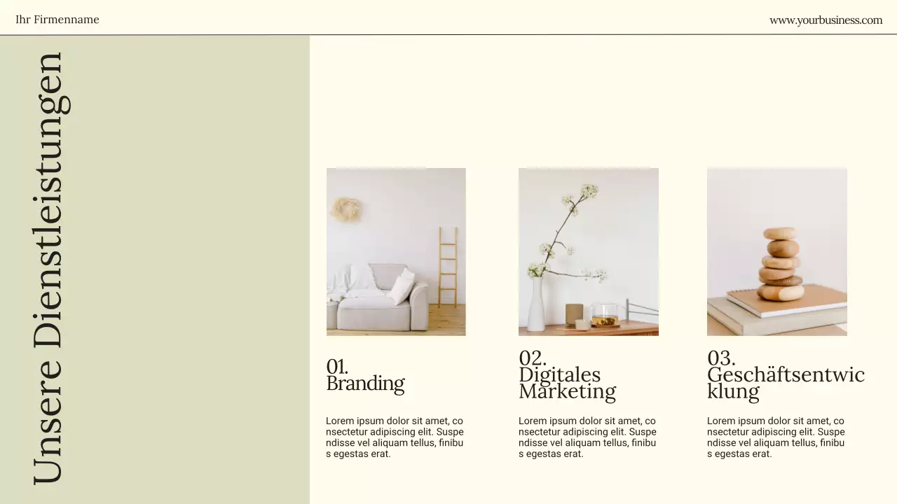 Beige Minimal Business Einführung des Unternehmens