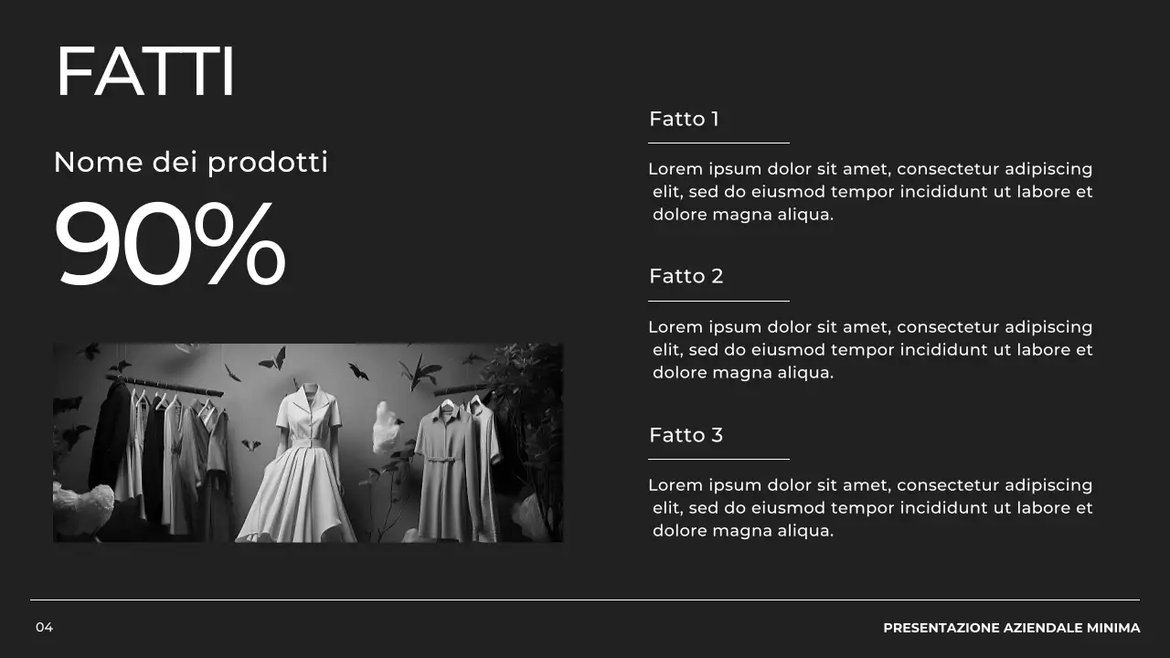 Profilo aziendale minimale in bianco e nero Presentazione del prodotto