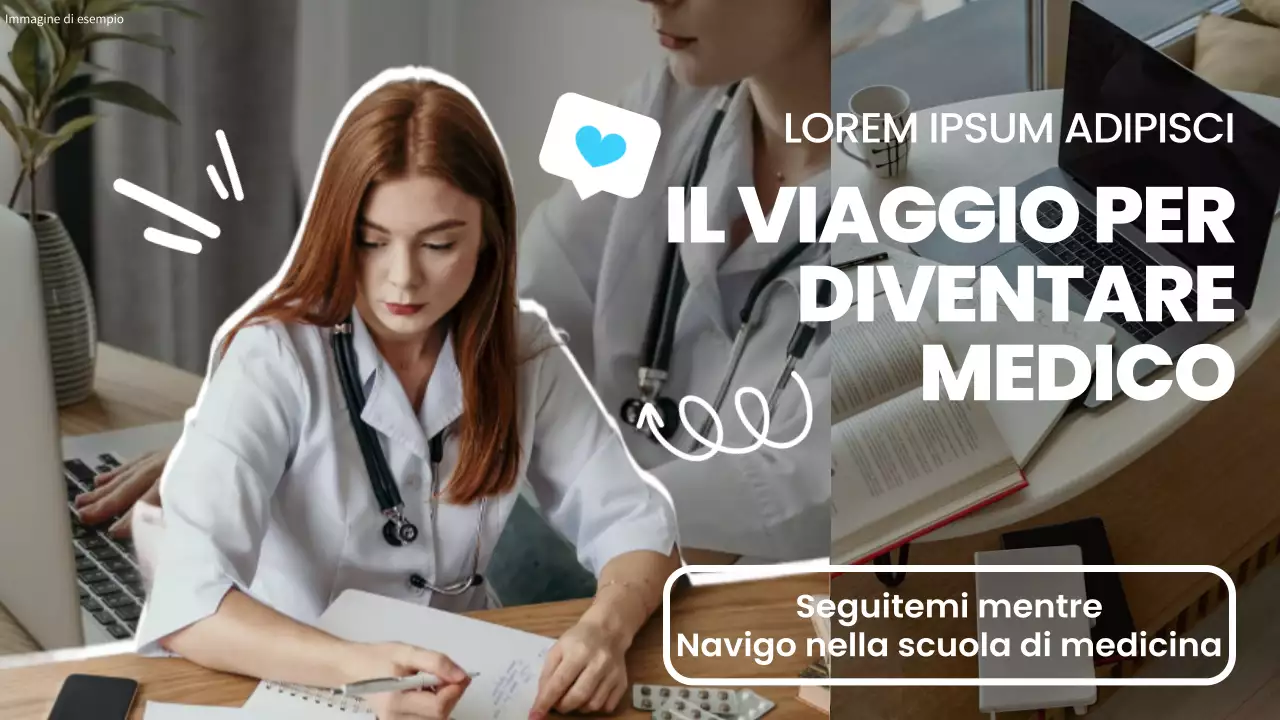 Video vlog di uno studente di medicina moderno, bianco e blu