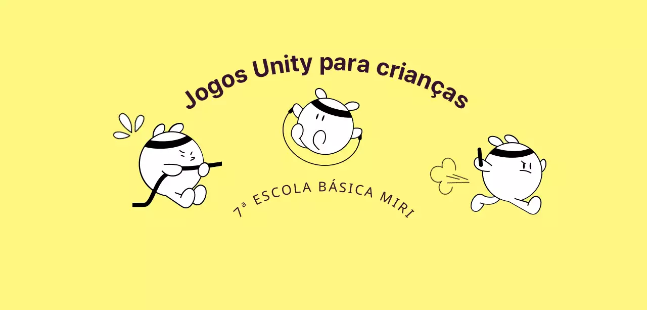Uma simples competição desportiva para crianças com personagens engraçadas