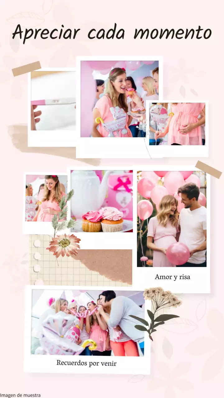 Memo de Celebración del Momento del Embarazo Rosa y Blanco Moderno