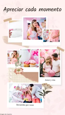 Memo de Celebración del Momento del Embarazo Rosa y Blanco Moderno