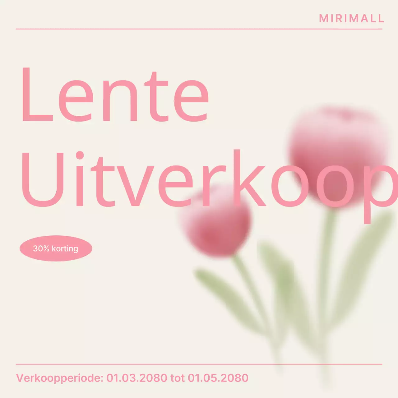 Promoot een voorjaarsuitverkoop met beige en roze on trend