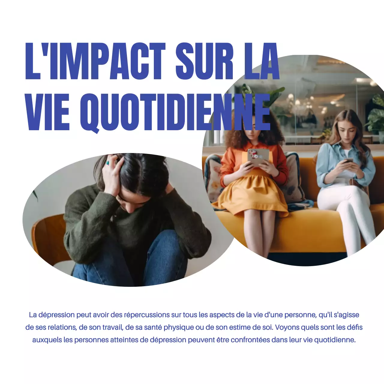 Bleu et blanc moderne Comprendre la dépression Introduction