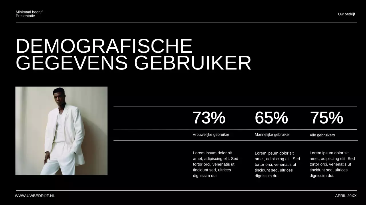 Minimalistische zakelijke presentatie in zwart-wit