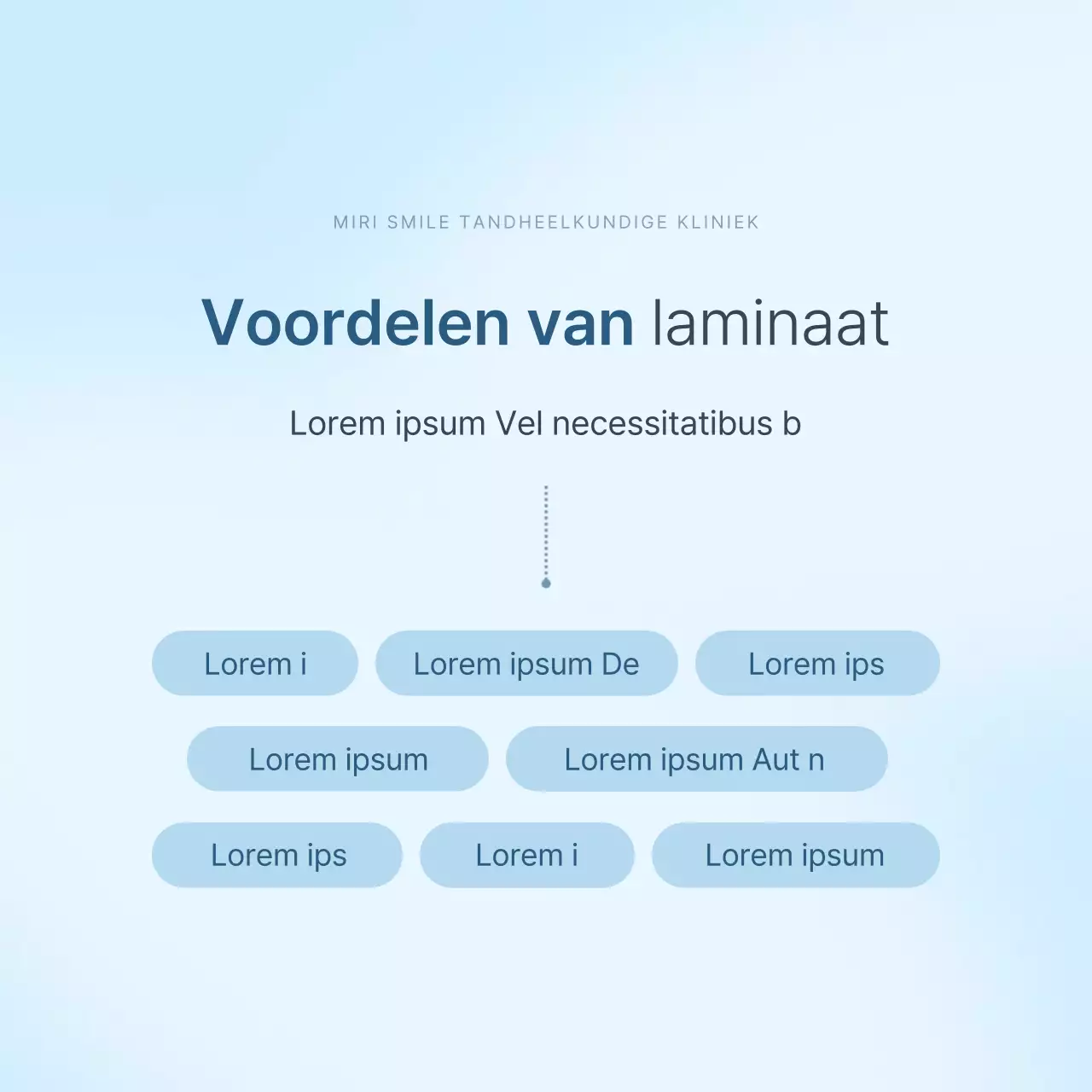 Eenvoudige tandheelkunde in wit en lichtblauw om de informatiegids voor ziekenhuisprocedures te promoten