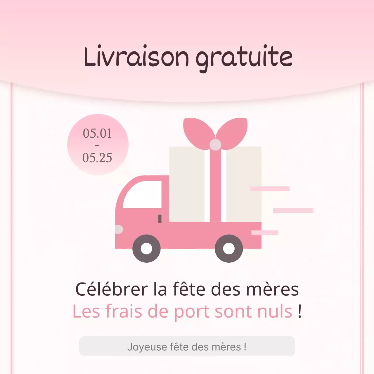Une publicité moderne pour la fête des mères en rose