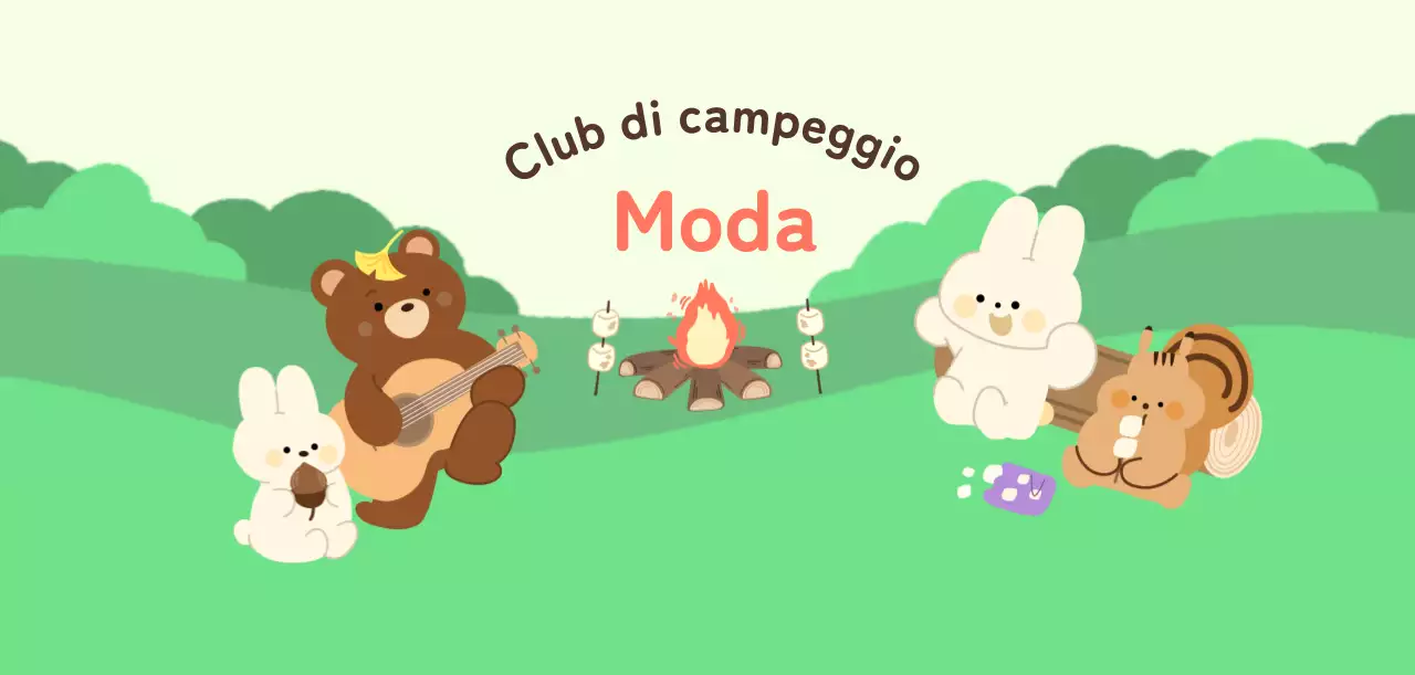 Festeggiate il vostro club del campeggio con simpatiche illustrazioni di animali
