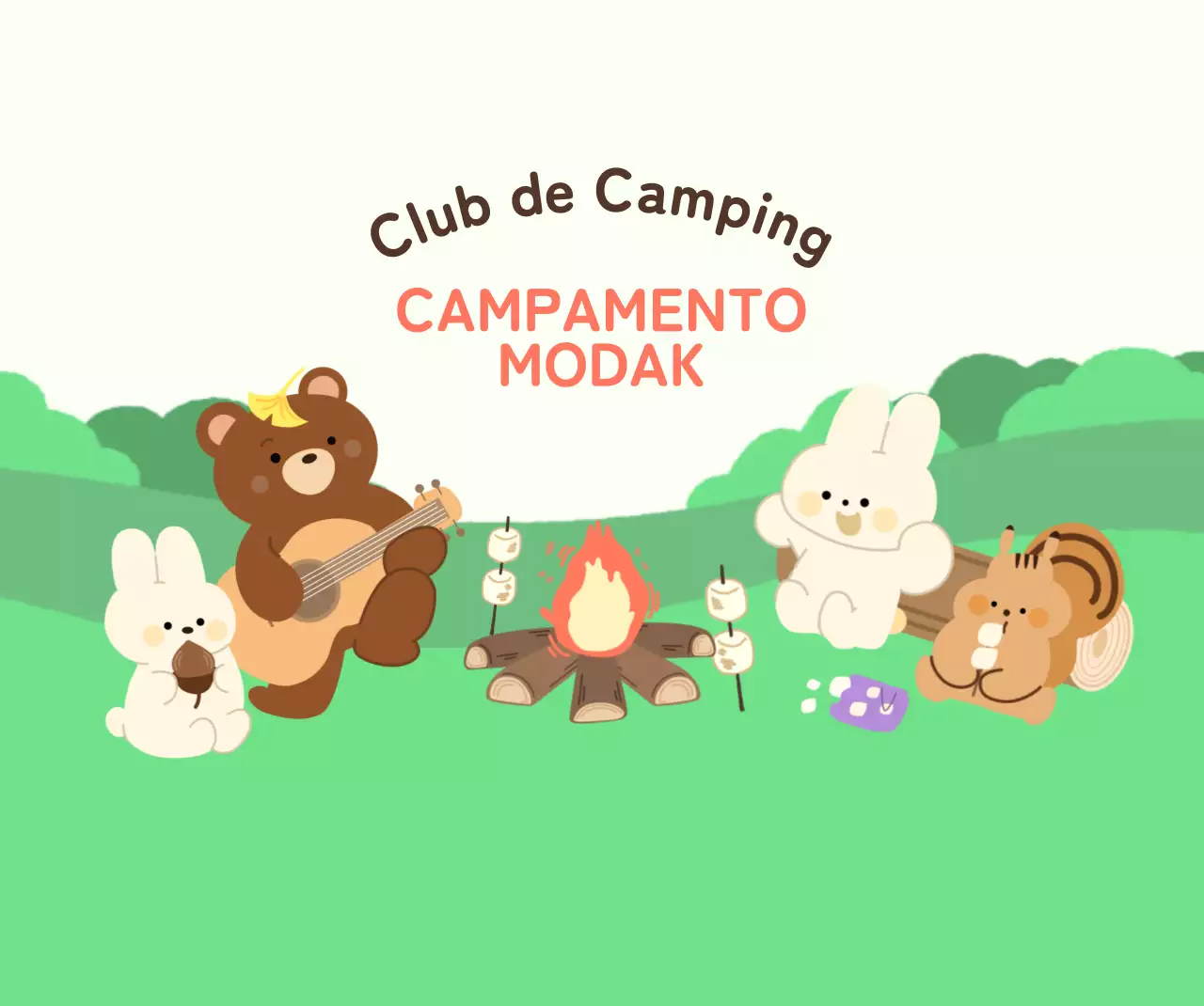 Celebra tu club de camping con simpáticas ilustraciones de animales