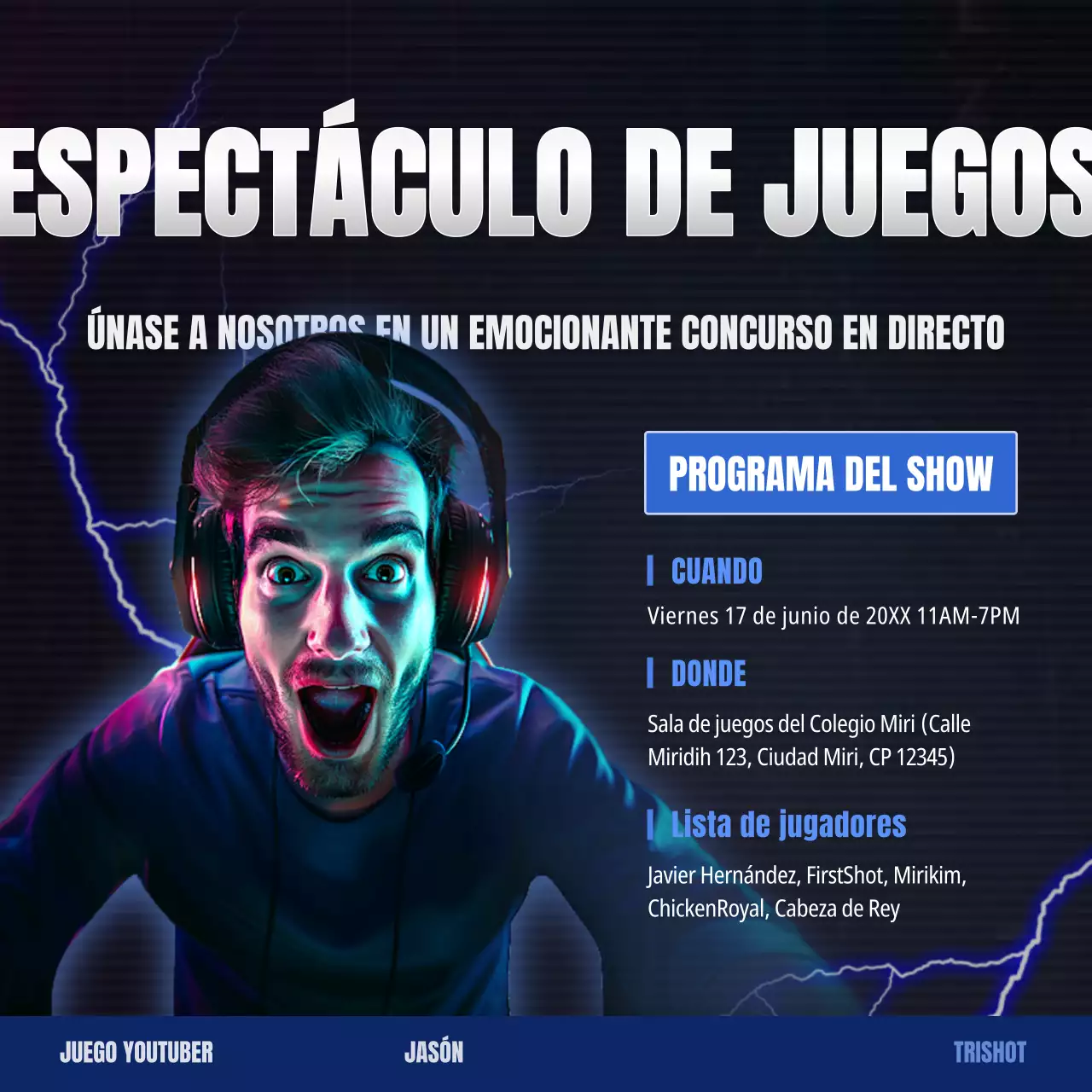 Promover el espectáculo en directo de los Ciberjuegos de la Armada y el Negro