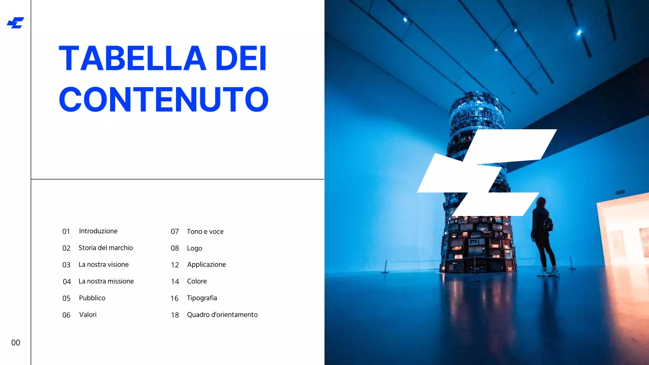 Bianco Blu Grassetto Tono freddo Pulito Linee guida dell'identità del marchio Istruzioni