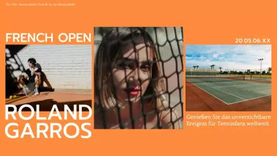 Orange und Weiß Modern Roland Garros French Open Promotion