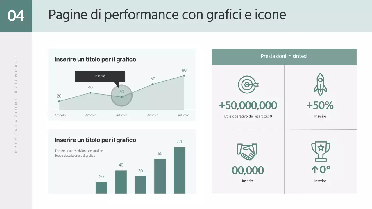Un semplice rapporto di lavoro in verde e bianco