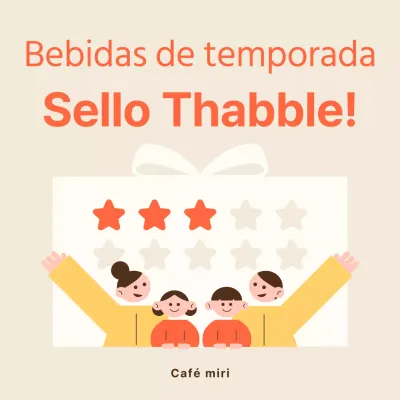 Una guía para promocionar los menús de temporada con simpáticas ilustraciones de sellos naranjas y amarillos