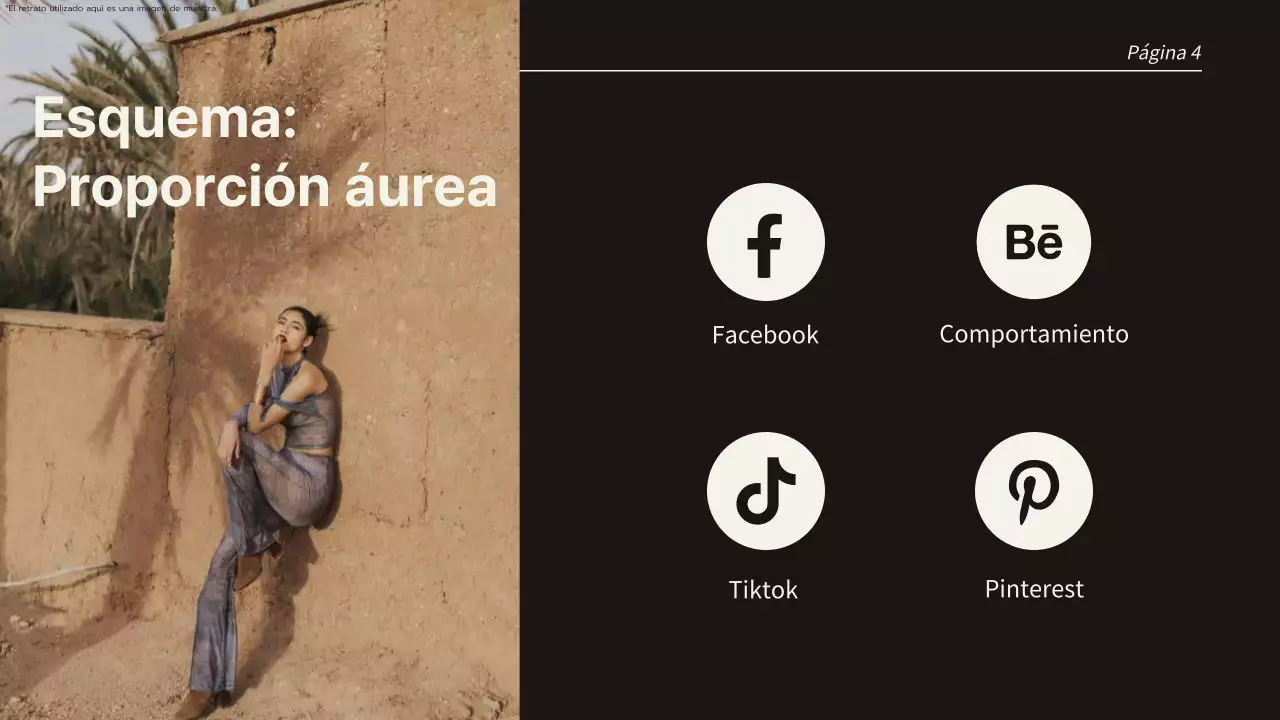 Páginas de presentación de tendencias en beige y negro con varios diseños Presentación de productos