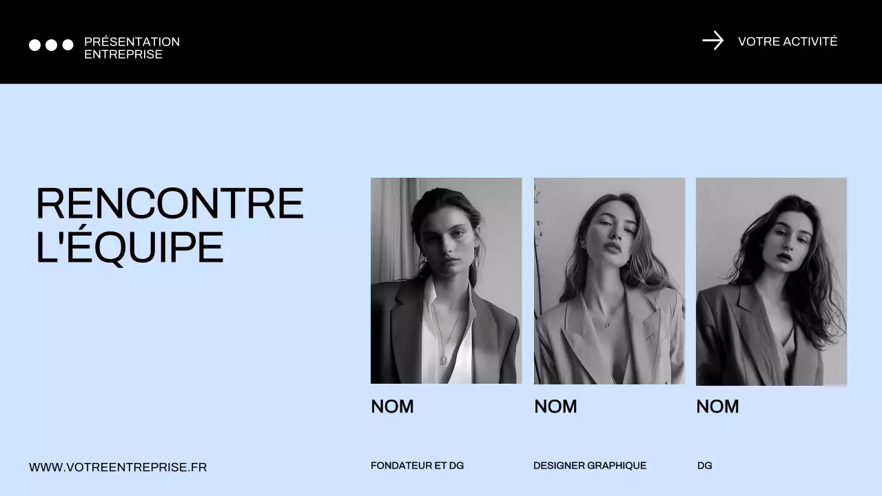 Profil d'entreprise minimal bleu et noir