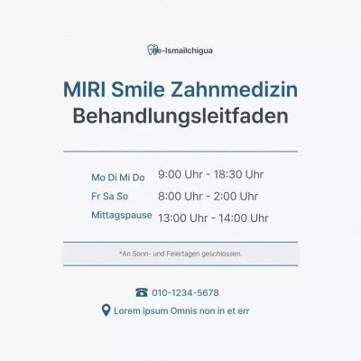 Förderung einer einfachen weißen und hellblauen Zahnklinik zur Werbung für die Praxis