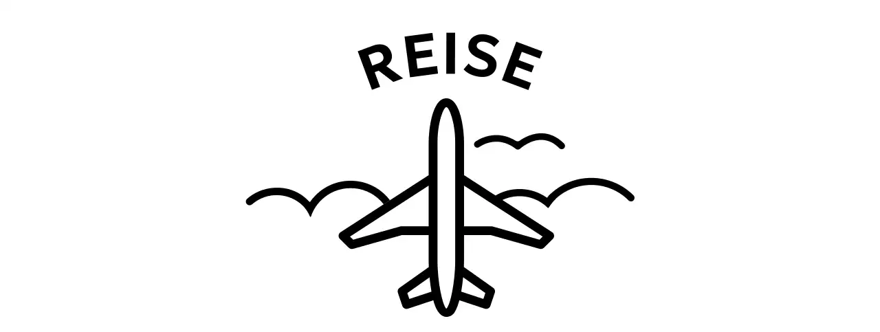 Cooles und einfaches Reisebüro mit Flugzeug- und Wolkenillustrationen