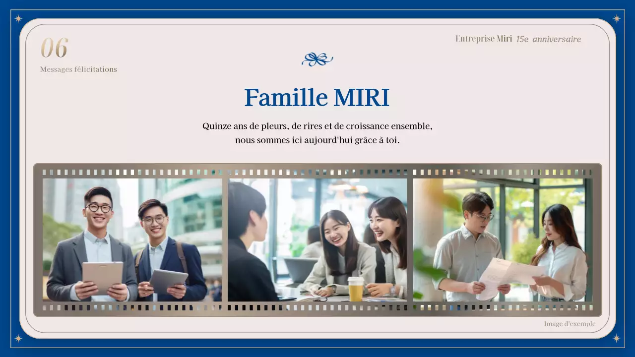 Annoncer une luxueuse célébration d'anniversaire d'entreprise en bleu marine et or