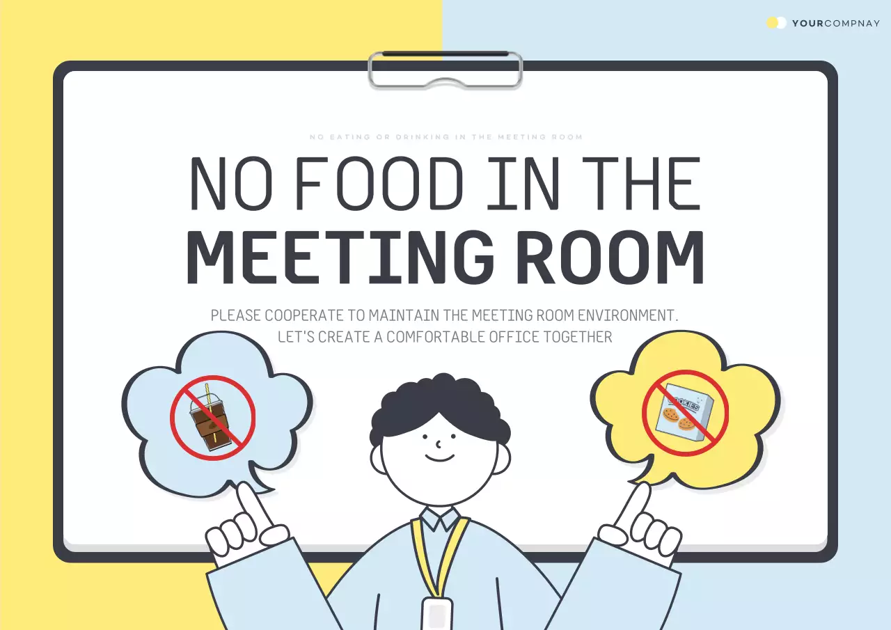 Yellow Minimal Meeting Notice Poster