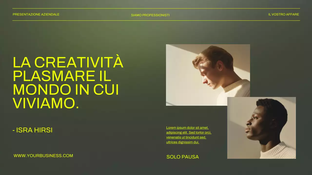 Presentazione aziendale verde e nera