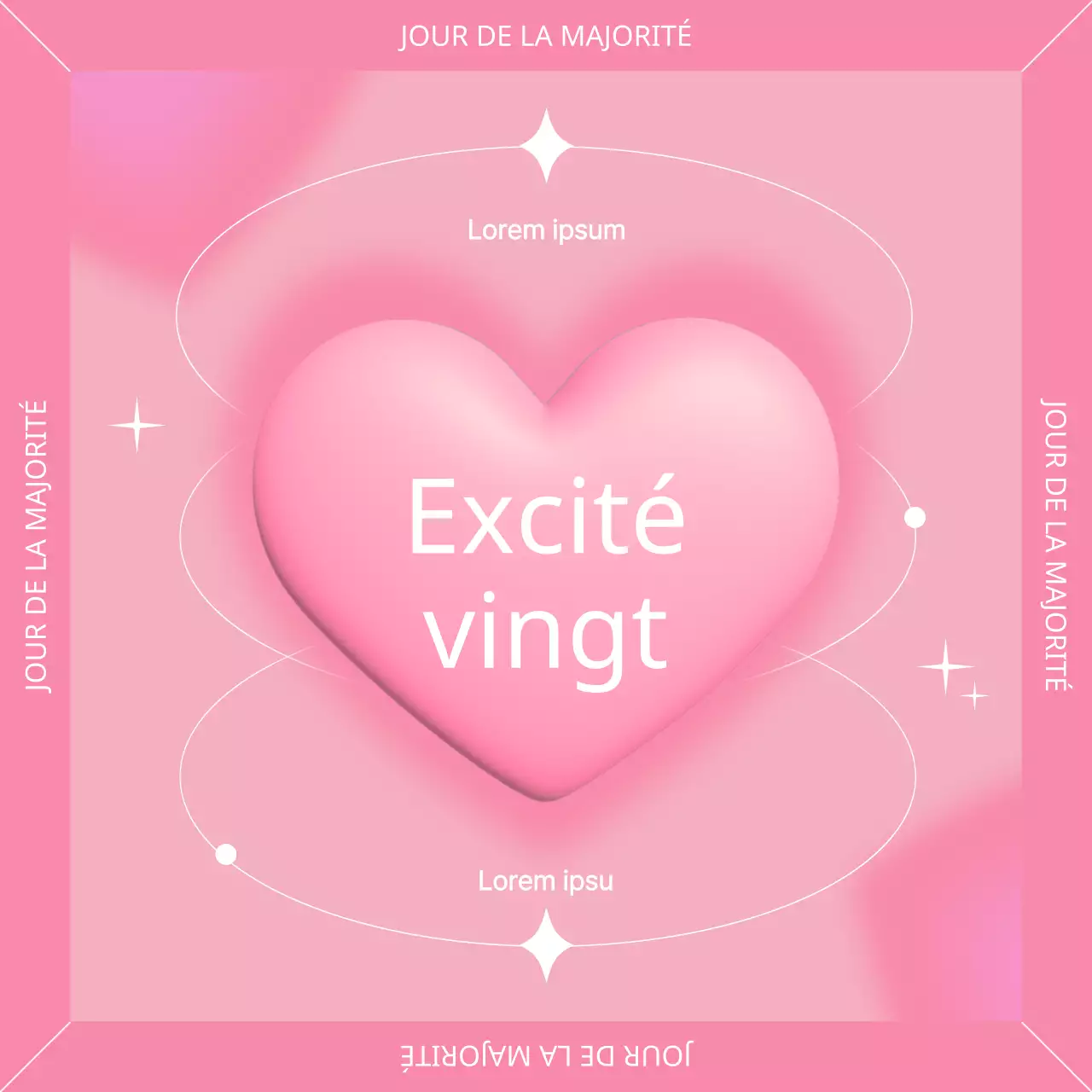 Promouvoir une journée kitsch de passage à l'âge adulte en rose et blanc