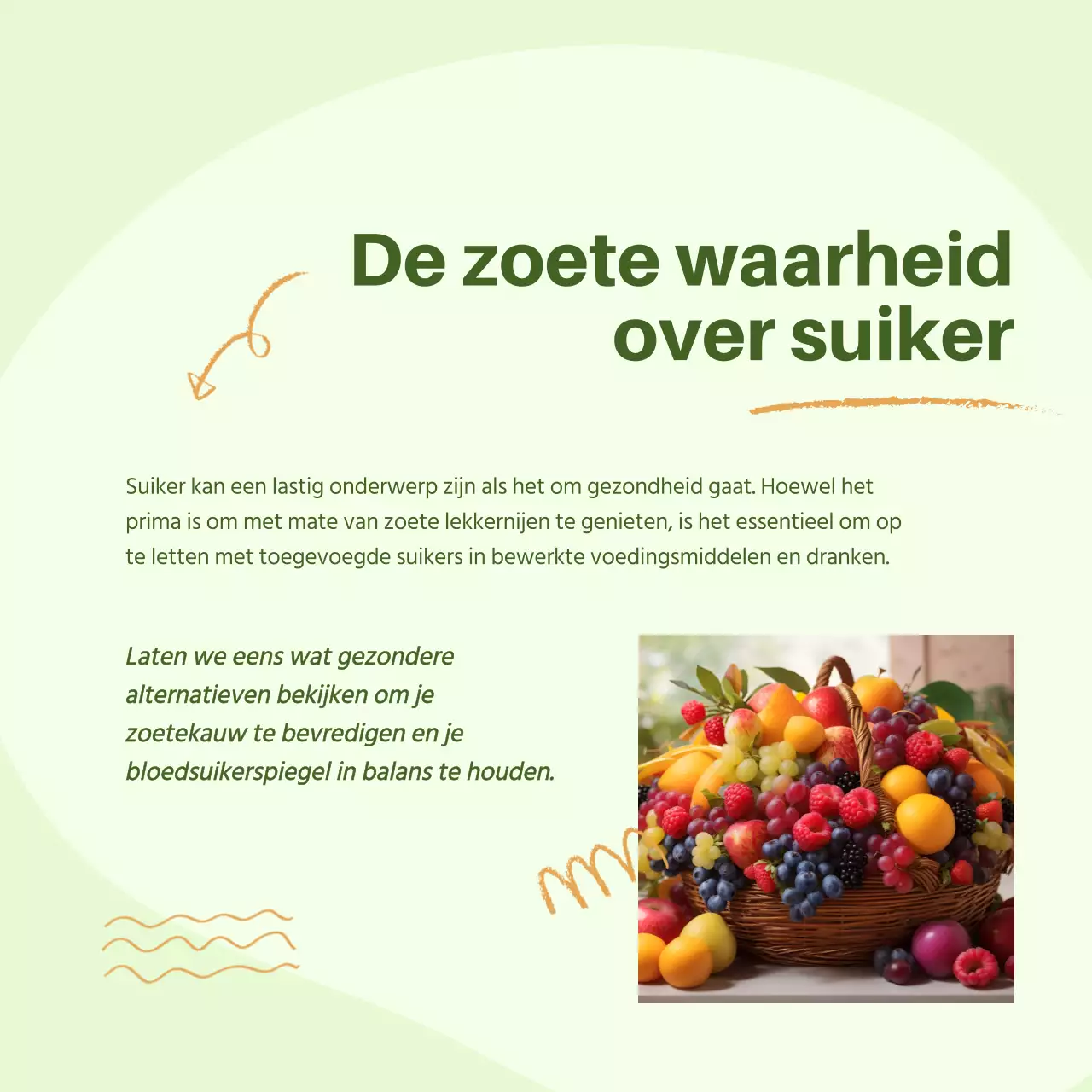 Groene en Oranje Moderne Gids voor Gezonde Voeding