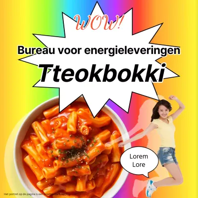 Regenboogkleurige fles tteokbokki jjal