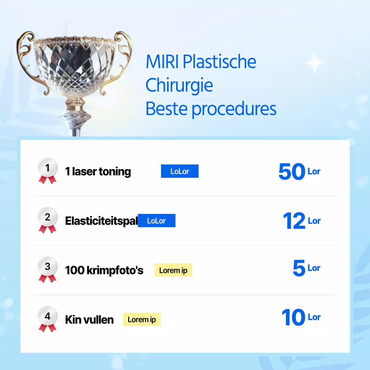 Een tropische zomerse schoonheidsbehandeling in lichtblauw.