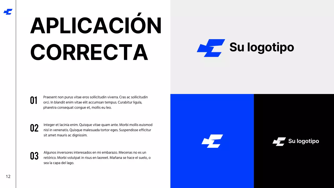 Blanco Azul Negrita Tono frío Limpio Directrices de identidad de marca Instrucciones